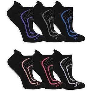 Fruit of the Loom Women's 6-Pair Low Cut Socks, black/purple, black/grey, black/blue, black/salmon, black/pink, black/lavender, Shoe Size: 8-12