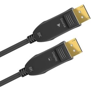 goobay 64868 optische DisplayPort hybride verbindingskabel 2.0 (AOC) / 8K Ultra HD 4320p (60 Hz) / hybride glasvezel koperen geleider/vergulde contactvlakken/DisplayPort op DisplayPort / 30m
