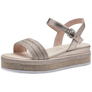 MARCO TOZZI Wedge Sandal by Guido Maria Kretschmer 2-28700-42 dames, Metallic Rose, 36 EU