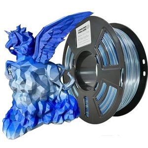 Stronghero3D PLA-filament voor 3D-printers, 1,75 mm, zijdezilver, Galaxy-blauw, nauwkeurigheid +/-0,05 mm, nettogewicht 1 kg, voor Ender3, Cr10