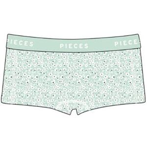 PIECES Dames Pclogo Lady Boxers/AOP Noos Bc Zwemshorts, Dusty Aqua/Aop: bloem, XS