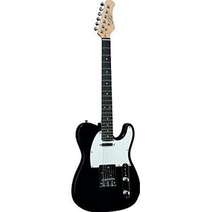 EKO VT-380 Zwart, elektrische gitaar, vorm tele, zwart en wit