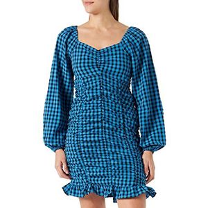 PCNOELIA LS Dress, Blue Aster/Checks: check, L