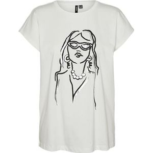 VMELOI AVI SS TOP Box JRS GA, Sneeuwwit/print: 1 meisje, XS