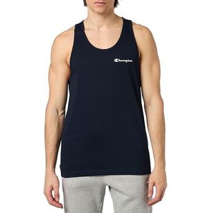 Champion Legacy Icons Small Script Logo S/L Tank Tanktop, Marineblauw, L Heren SS24, Navy Blauw, L