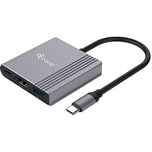 Equip 133488 3-in-1 USB-C naar HDMI/USB-A/USB-PD-adapter, 4K/60 Hz, PD 100 W