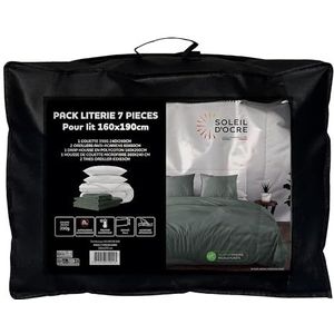 Soleil d'ocre, Boheme kaki dekbedovertrekset 7-delig voor bed van 160 x 200 cm