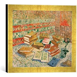 Ingelijste foto van Vincent van Gogh ""The Yellow Books, 1887"", kunstdruk in hoogwaardige handgemaakte fotolijst, 40x30 cm, goud raya