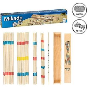 Idena 6060012 - Strategiespel Mikado met praktische houten doos, bamboemateriaal, 41 staven, ca. 25 cm lang, populaire speelklassieker voor tuin, woning en op reis