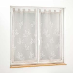 douceur d'intérieur, Paar rechts met lussen (2 x 60 x 160 cm) Berry Taupe, Geborduurd gezandstraalde sluier