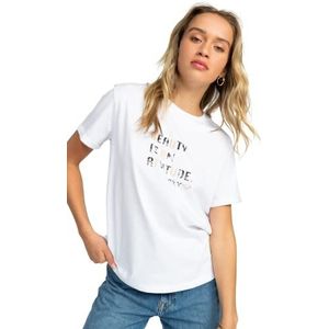 Roxy Sparkle Evening Attitude T-shirt voor dames, Wit (Bright White), S