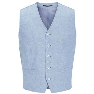 JACK & JONES Jprriviera Linnen Waistcoat kostuumvest voor heren, Troposphere/Fit: slim fit, 48
