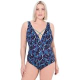 Ulla Popken - Badpak - Aqua - Uitneembare Cups - Met Beugel