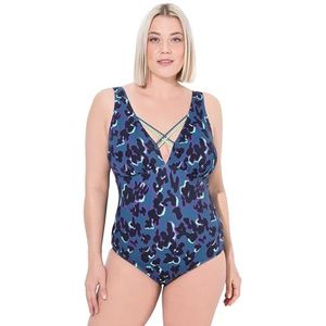 Ulla Popken - Badpak - Aqua - Uitneembare Cups - Met Beugel