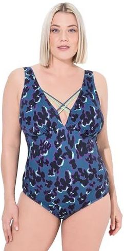 Ulla Popken - Badpak - Aqua - Uitneembare Cups - Met Beugel