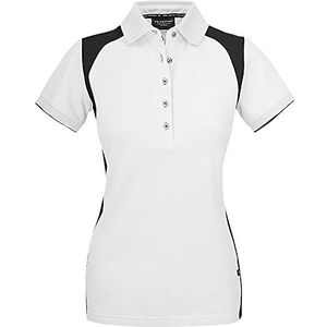 Texstar PSW7 dames stretch pikee hemd met drie knopen, maat 2XL, wit