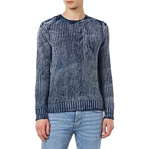 Replay Gebreide trui voor heren met ronde hals, 085 Blauw, XL