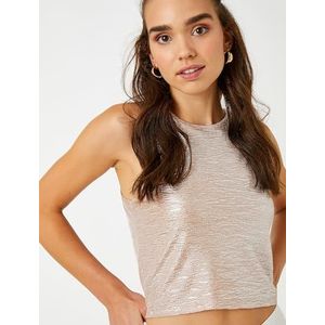 Koton Shiny Crop Tanktop voor dames, poeder (272), S