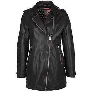 True Religion Dames leren jas mantel WMNS LEATHER COAT, zwart (black/black), XS