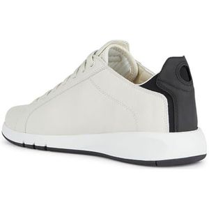 Geox U Aerantis A Sneakers voor heren, wit/zwart, 40 EU, wit zwart, 40 EU