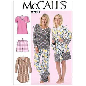 McCall's Patterns 7297 B5, Misses/Dames Robe, Riem, Tops, Jurk, Shorts en Broeken, Maten 8-16, (8-10-12-14-16)