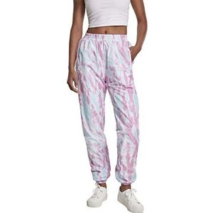 Urban Classics Dames Sport Ladies Tie Dye Track Pants Klassieke broek, aquablue/roze., XXL