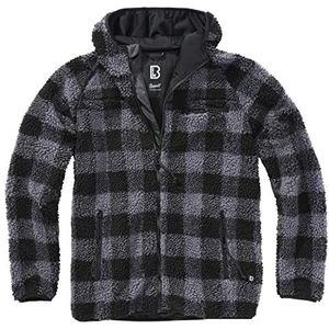 Brandit Teddyfleece Worker Jacket, zwart/grijs, XXL