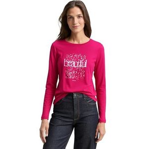 TOM TAILOR T-shirt met lange mouwen voor dames, 15234 - Cherry Granita, XL