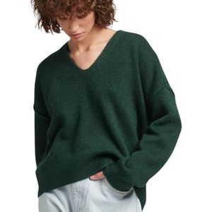 Superdry Oversized V-hals jumper T-shirt voor dames, groen (Vivid Green Marl), 40