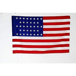 Verenigde Staten Vlag 1865-1867 36 sterren 150x90cm - Antieke Amerikaanse vlag 90 x 150 cm Stafhoes - AZ VLAG