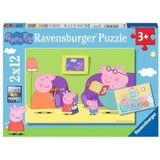 Ravensburger Puzzel Thuis Bij Peppa Pig - Twee Puzzels - 12 Stukjes - Kinderpuzzel