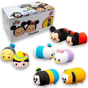 Sbabam, Disney Mini Tsum Tsum, speelgoed voor kinderen aan de kiosk, klein en zacht speelgoed van rubber, 8 stuks met Minnie, Micky, Pinocchio en vele anderen, Disney-poppen als cadeau voor kinderen