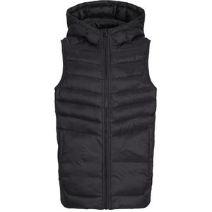 JACK&JONES JUNIOR Jjesprint Puffer Bodywarmer Hood Jnr Steppweste, Zwart/Detail:Solid, 164