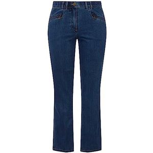 Ulla Popken Dames grote maten plus size jeans mony, conische pijpen, zakken met ritssluiting Blue Denim 92 808812902-92, Blauwe jeansstof., 36W x 34L