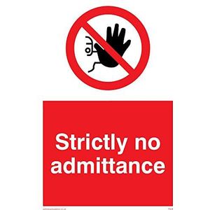 Viking Signs PA28-A6P-3M ""Strictly No Admittance"" Sign, 3 mm Rigid Plastic, 150 mm H x 100 mm W