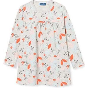 Sanetta Grijze meisjesjurk, Licht platina gemêleerd, 56 cm