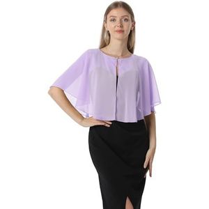 Chiffon Capelet Women's Soft capes Shawls and Wraps for Evening Dress Wedding Cape Cover Up (Lilac)