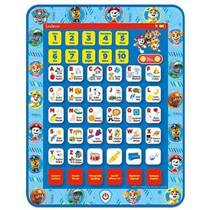 LEXIBOOK JCPAD002PAi5 Paw Patrol Educatieve Tweetalige Interactieve Tablet, Speelgoed om Alfabet Letters Nummers Woorden Spelling en Muziek, Engels/Italiaanse Talen, Blauw