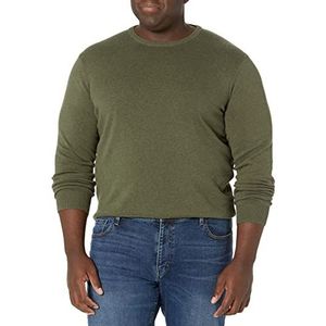 Amazon Essentials Men's Trui met ronde hals (verkrijgbaar in grote en lange maten), Olijfgroen, XS