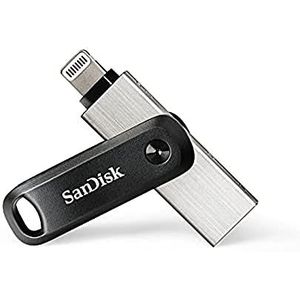 SanDisk Ixpand Flashdrive Go 256 GB (USB 3.0 Poort, Wachtwoordbeveiliging, Sleutelring, Voor IPhone/IPad, PC En Mac) Zwart