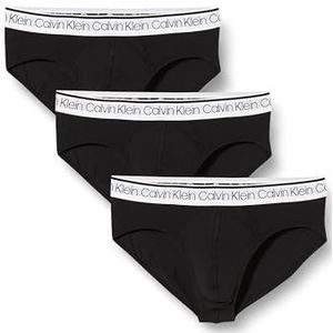 Calvin Klein Heren 3-Pack Slips Heupslip 3 PK met Stretch, Zwart W/Wit Wb, L