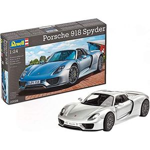 Revell Modelbouwpakket auto 1:24 - Porsche 918 Spyder in schaal 1:24, niveau 4, getrouwe replica met veel details, 07026