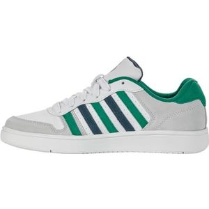 K-Swiss Court Palisades Sneakers voor heren, White Pepper Green Indian Teal, 44 EU