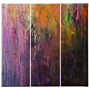 Homemania Verfbord, 3-delig, Abstract from Living, Room-Multicolor, 69 x 3 x 50 cm, -HM203PKNV-2, polyester, hout