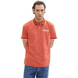 TOM TAILOR Basic poloshirt voor heren met strepen, 35600 - Marocco Orange Fine Stripe, XXL