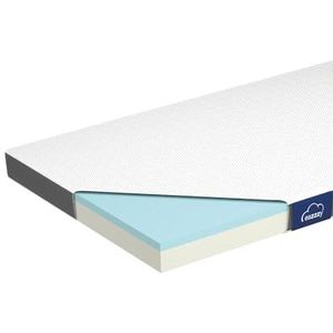 Genius Eazzzy Topper Classic 80 x 200 cm hoogte 7 cm H2 H3, orthopedische matrastopper voor matras en boxspringbed, van gelschuim, matrasoplegger 80 x 200 cm, voor mensen met allergieën, + overtrek