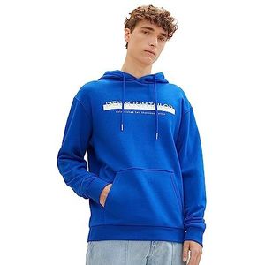 TOM TAILOR-denim Denim Sweatshirt met capuchon voor heren met logoprint