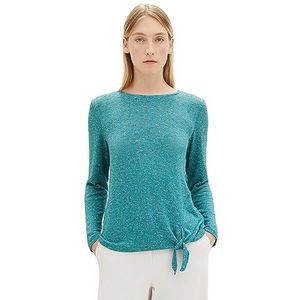 TOM TAILOR T-shirt met lange mouwen voor dames, 32402 - Ever Green Melange, XXL