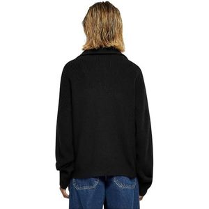 Urban Classics Dames gebreide jas Ladies Gebreide Zip Cardigan Black 5XL, zwart, 5XL