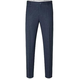 Broek - Slanke Pasvorm - Grijs - 54% Polyester, 24% Wol, 20% Linnen, 2% Elastaan